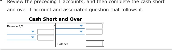 inter Cash Short and Over and The controller has completed the accounts