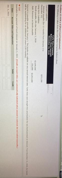  HET Problem 15 07A ad (Part Level Submission) The following is