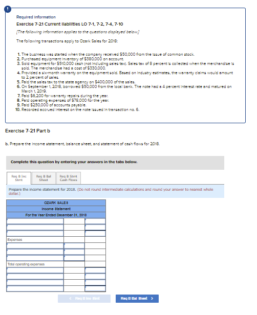 following information applies to the questions displayed below.] The following transactions apply