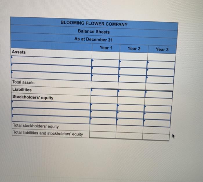 4-1, 4-6 Blooming Flower Company was started in Year 1 when it