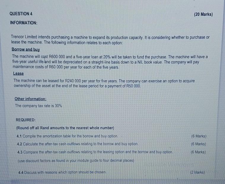 INFORMATION: Trencor Limited intends purchasing a machine to expand its production