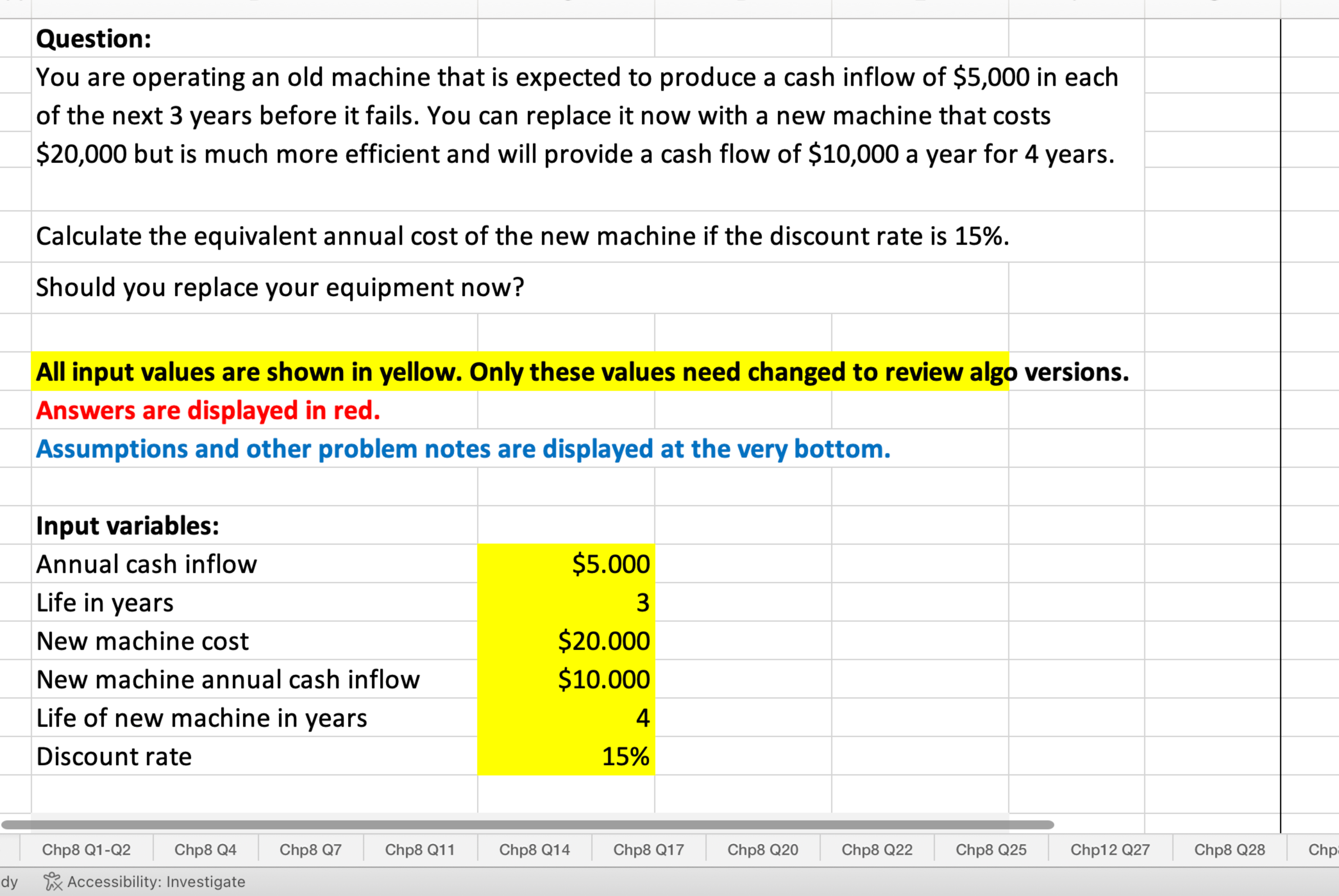  Question: You are operating an old machine that is expected to