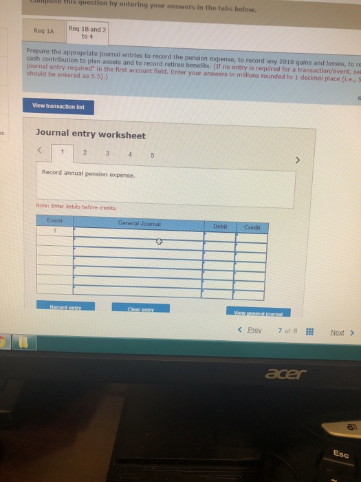 the PBO and plan assets of Douglas-Roberts Industries during 2018 Prior service