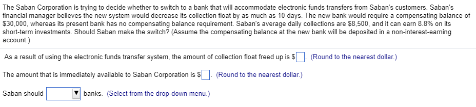 drop down is switch or not switch The Saban Corporation is trying