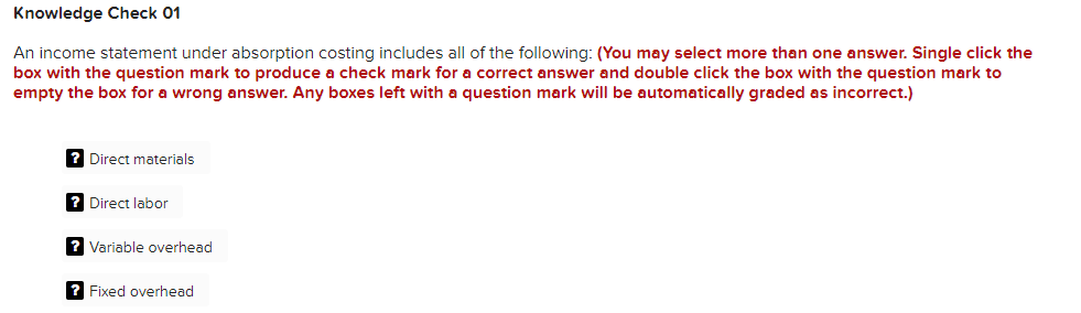 statement differs from the absorption costing income statement in that it classifies