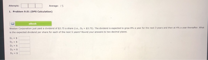problem 9.01 DPD calculation Attempts: Average: 75 1. Problem 9.01 (DPS Calculation)