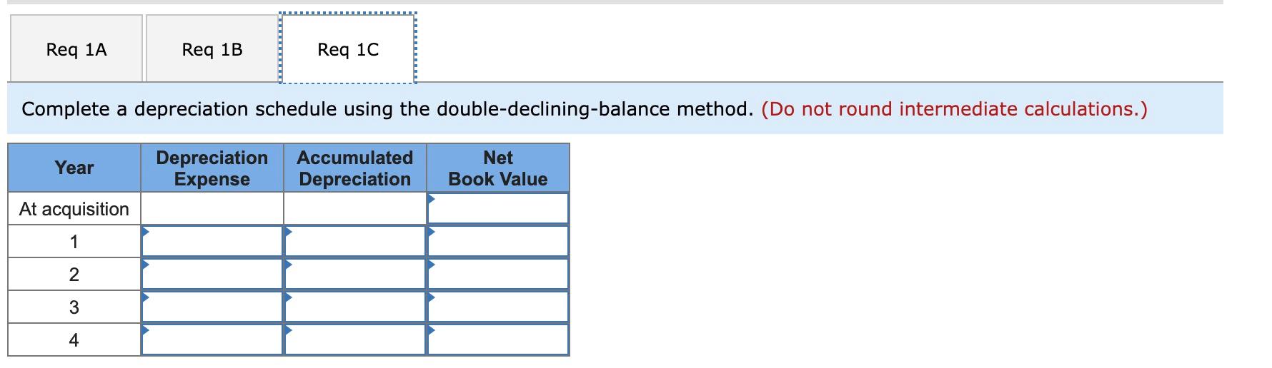 at a cost of $10,000. The estimated useful life was four years,