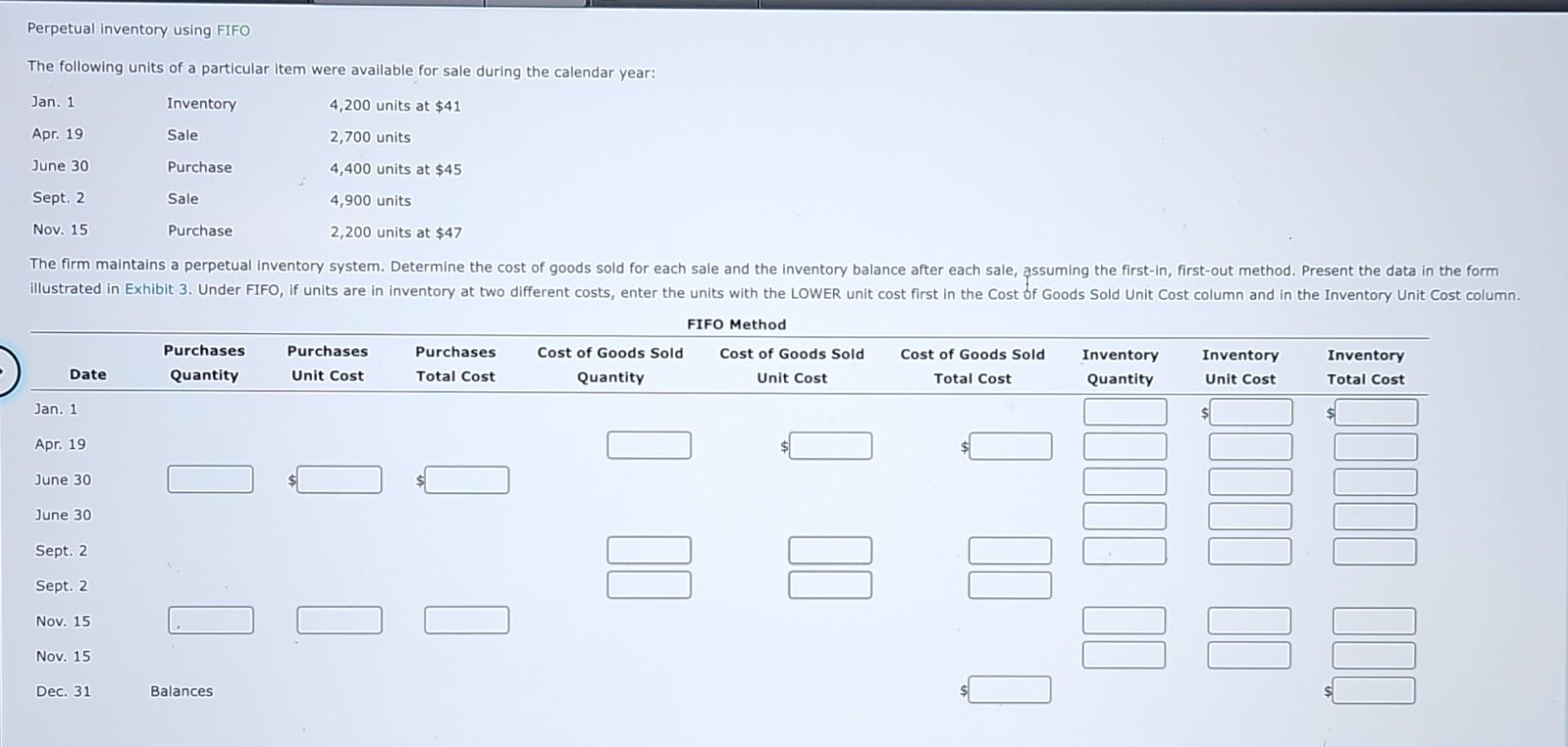 using perpetual inventory using FIFO please explain how to solve and or