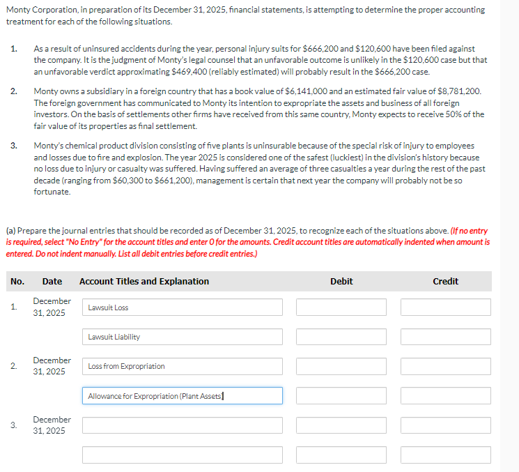  need help with headings and calculations please use these numbers Monty