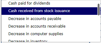 inventory Decrease in inventory Decrease in prepaid insurance Decrease in unearned computer