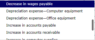 payable Depreciation expense-Computer equipment Depreciation expense-Office equipment Increase in accounts payable Increase