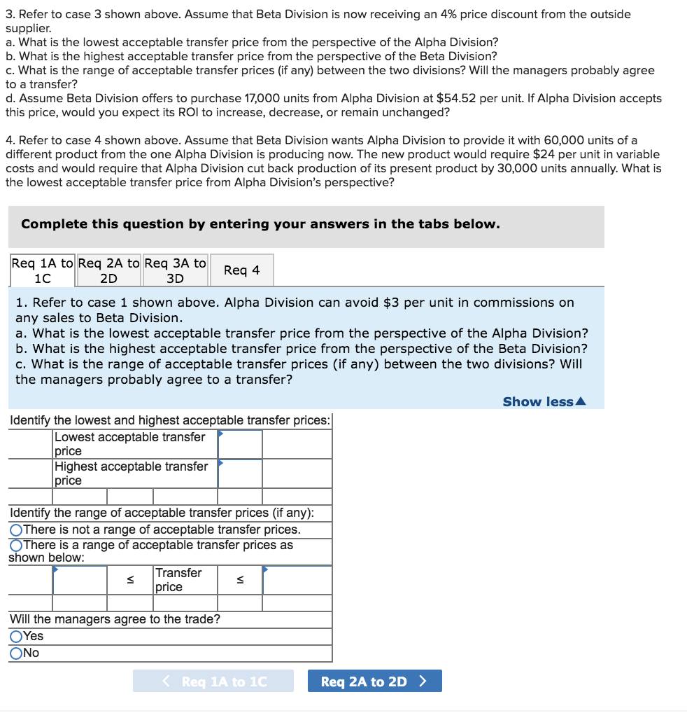 within the same company. The managers of both divisions are evaluated based