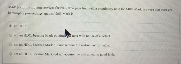  Mark performs moving services for Nell, who pays him with a