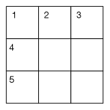  \table[[1,2,3],[4,,],[5,,]] Words: add, age, aid, aim, air, are, arm, art, bad,