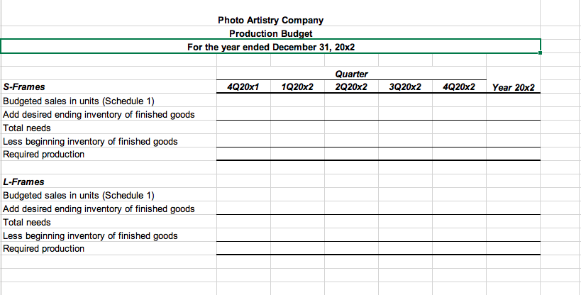Budgets!!!! PLEASE HELP ASAP!!! Need completed :) Jay Rexford, president of Photo