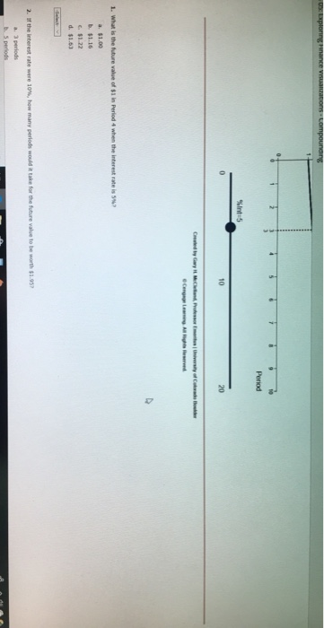 $1 with compound interest. Move the silder to raph to select dferent