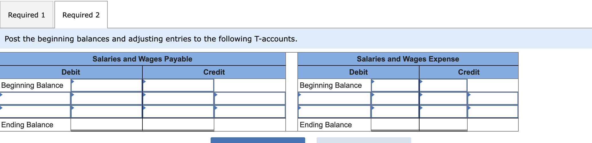and adjusting entries to the following T-accounts. Question 3: At December 31,