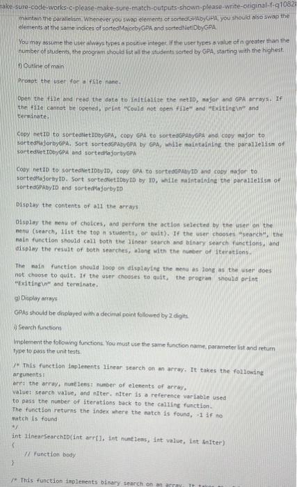 shoukd do. i expect the code to implement those requirements. Thank you