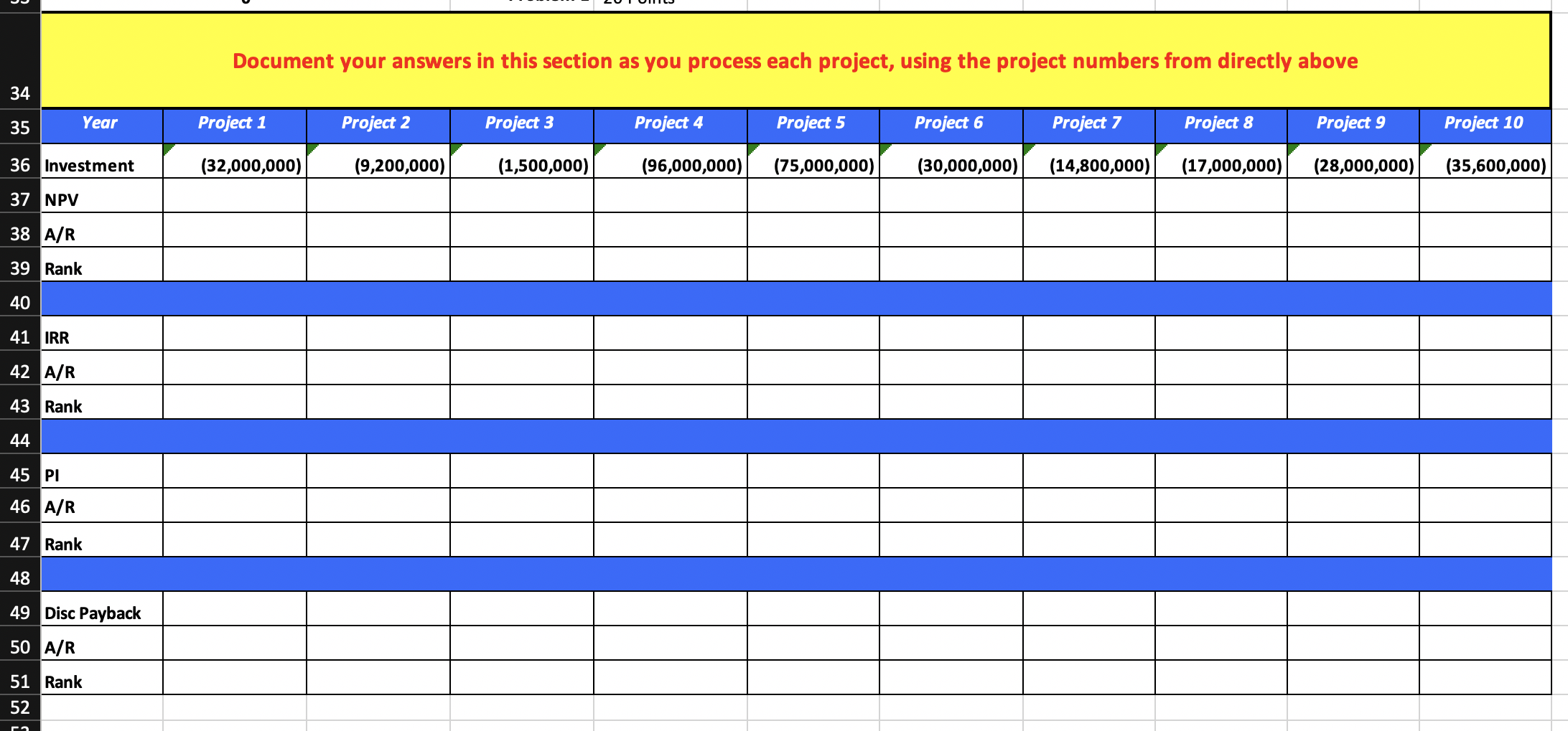 rank each method appropriately. You should use a hurdle rate of 19%