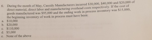 please show all the formulas used step by step 6. During