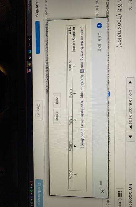 risk-free bonds is as follows: What is the price per $100 face