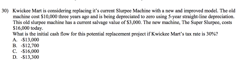 Kwickee Mart is considering replacing it's current Slurpee Machine with a