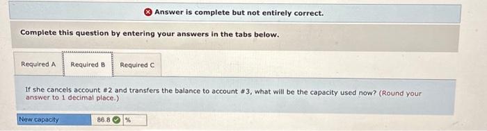 and transfers the balance to account #3, what will be the capacity