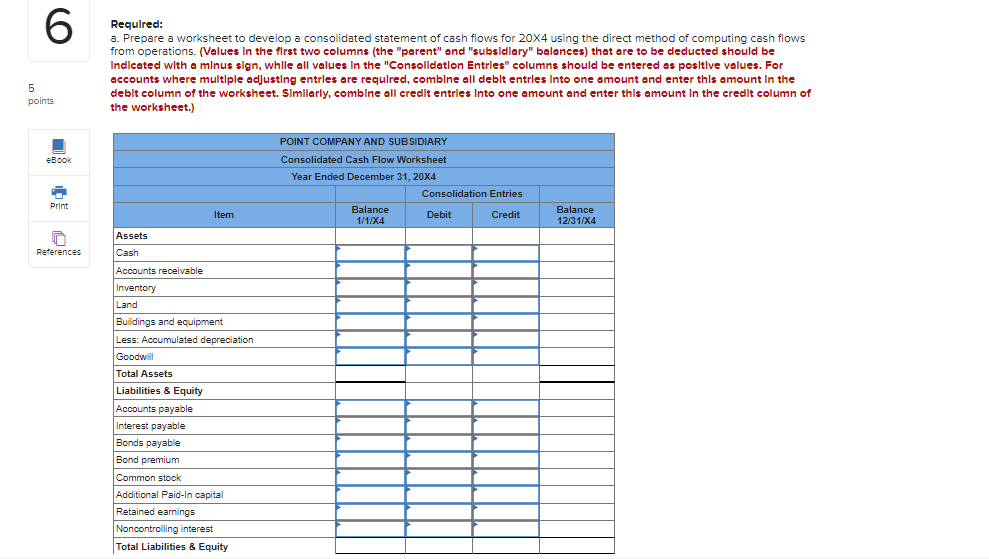 6 Point Company holds 80 percent ownership of Shoot Company. The consolidated