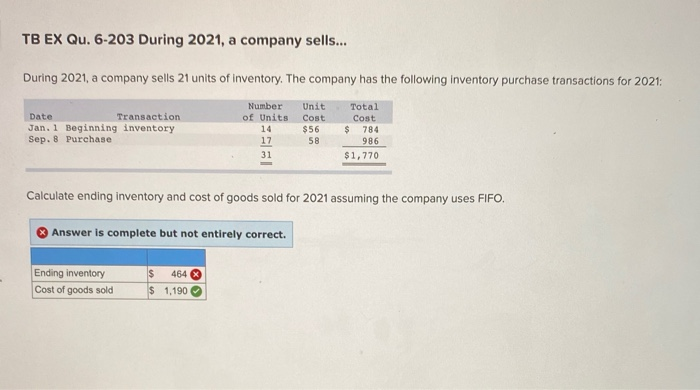 inventory. The company has the following inventory purchase transactions for 2021 Munber