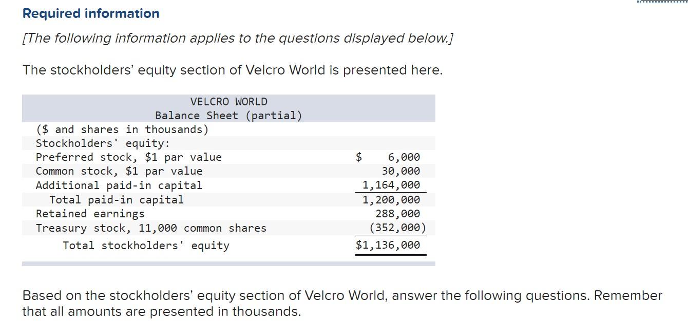  I need answer for parts 1 to 5 please Required information
