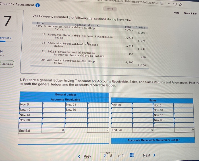  =U&launchUrlhttps%253A%252F%2 0 Chapter 7 Assessment Saved Help Save & Exit Vail