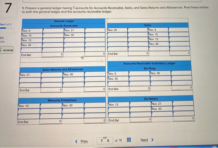 Company recorded the following transactions during November 7 Date General Journal Nov.