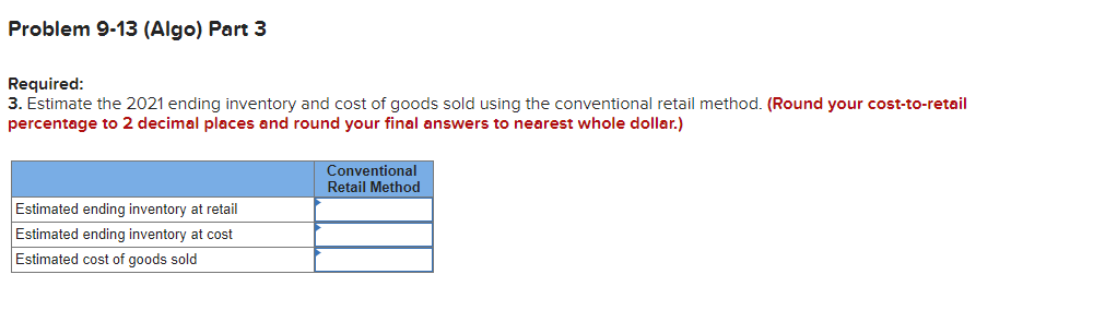 transactions at both cost and retail, and cost indexes for 2021 and