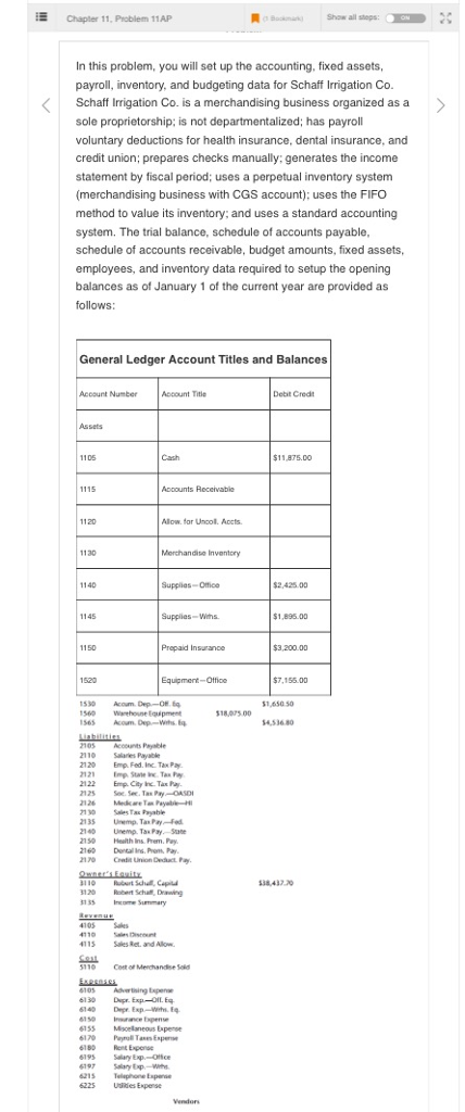 u Chapter 11, Poblem 11AP In this problem, you will set up