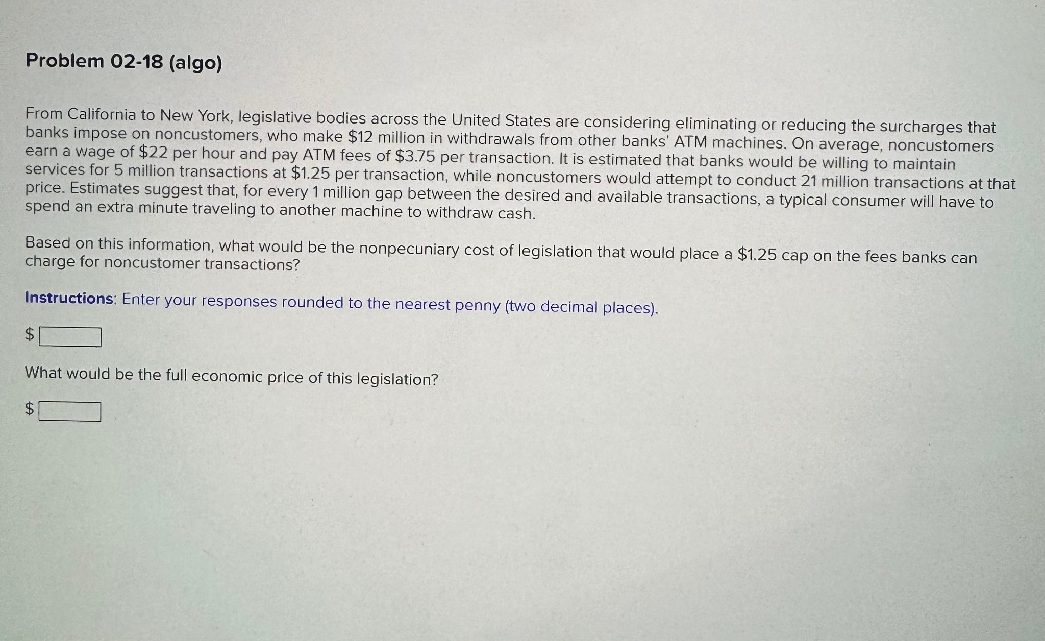  Problem 02-18(algo) From California to New York, legislative bodies across the