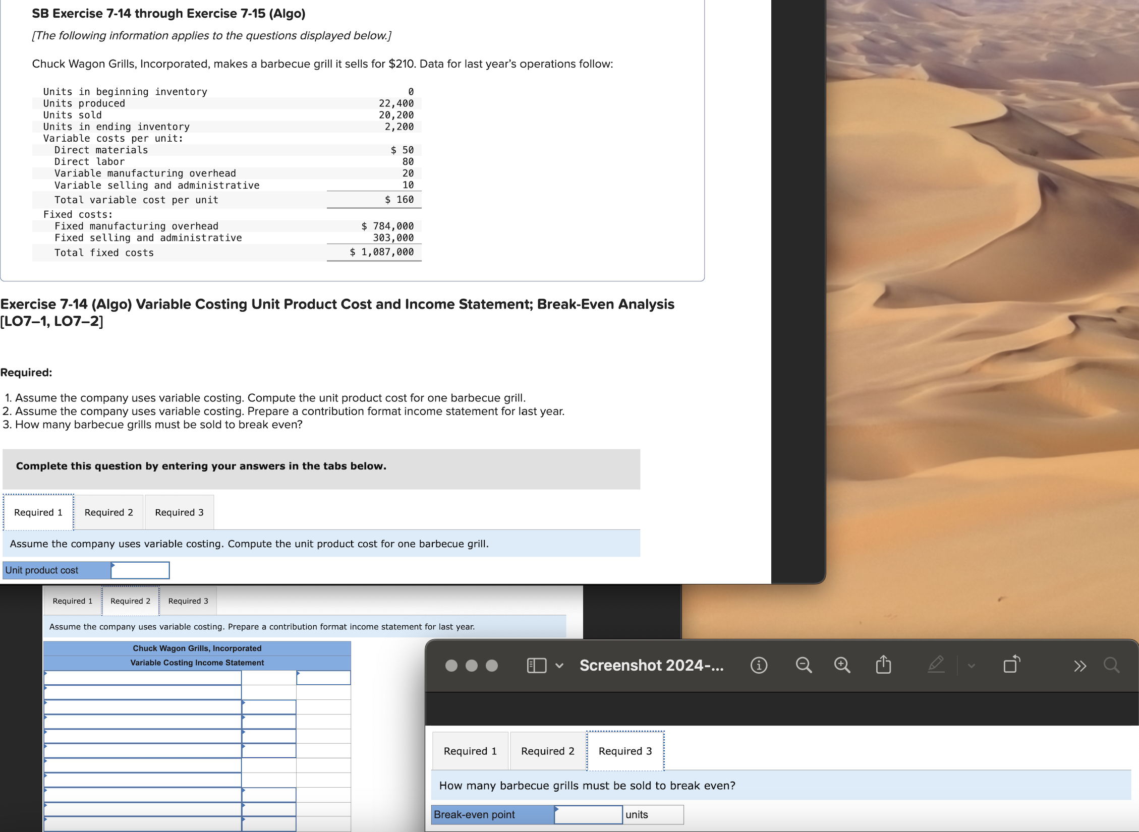  SB Exercise 7-14 through Exercise 7-15(Algo) [The following information applies to
