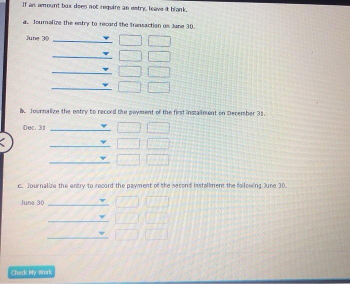  If an amount box does not require an entry, leave it