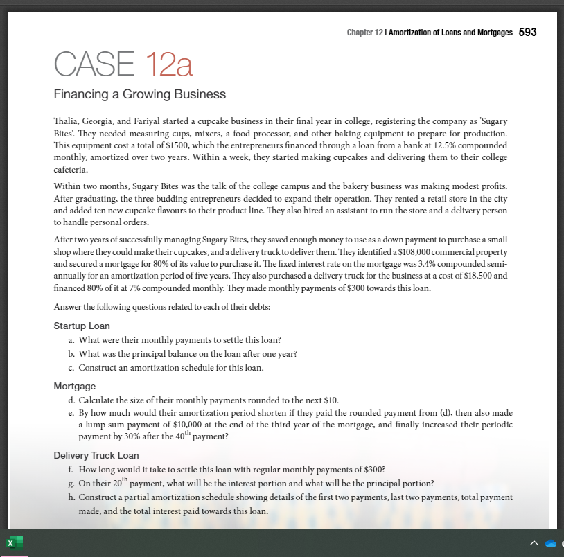  please answer A - H Chapter 121 Amortization of Loans and