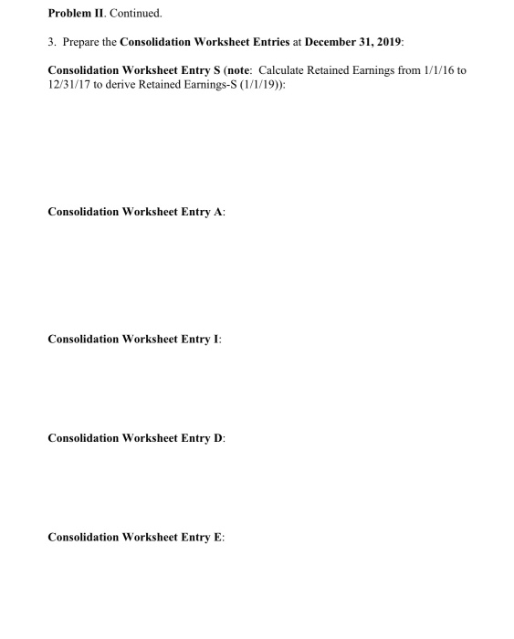 far. Problem II. On January 1, 2017, Parent Co. acquired 80 %