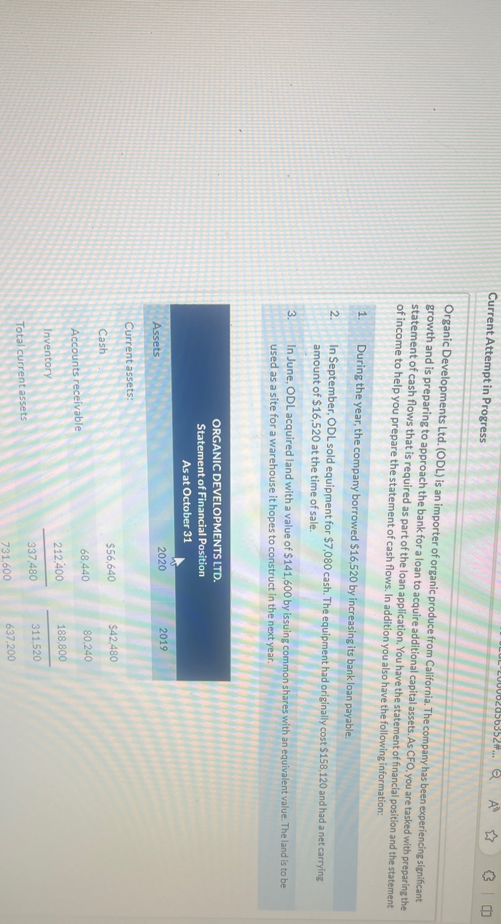  Current Attempt in Progress Organic Developments Ltd.(ODL) is an importer of