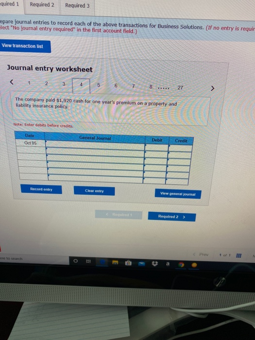 follows Account Cash Accounts Receivable Computer Supplies Prepaid Insurance Prepaid Rent Office