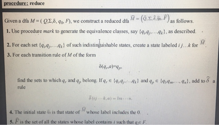 simple and efficient procedures to reduce/minimize the number of states in a