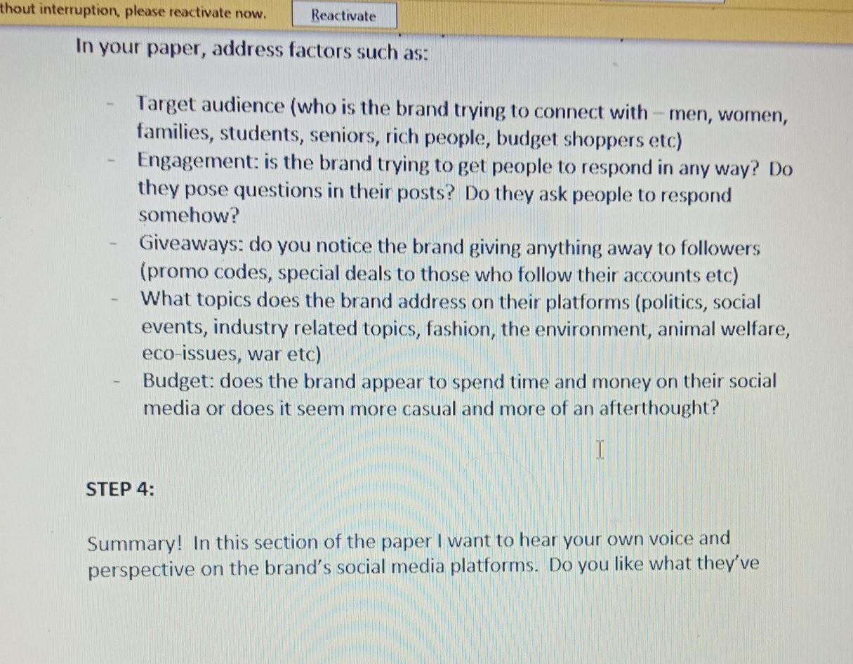 do differently? What platform do you prefer for the brand and why?