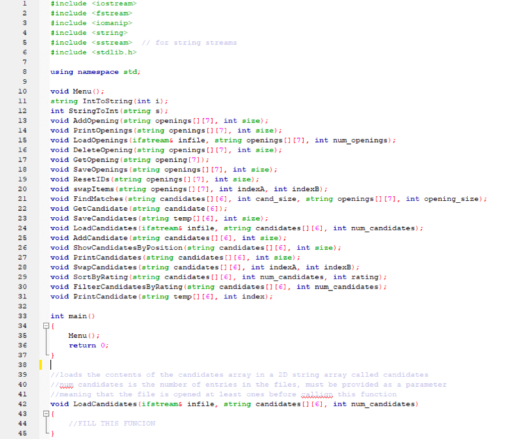 General Instructions: Read the problem description below and reorganize this program in