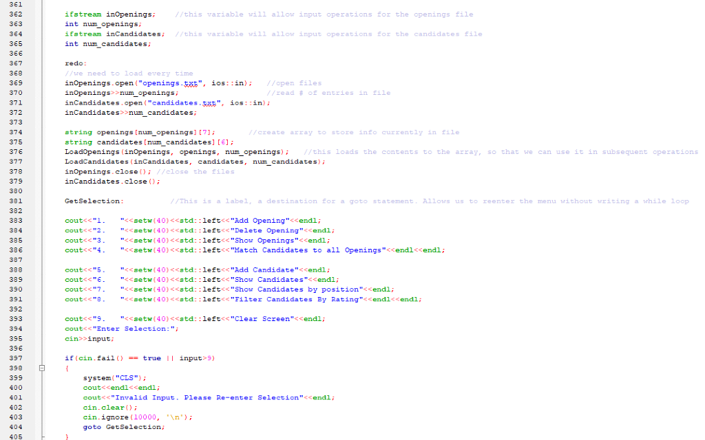 dealing specifically with manipulating the reservations array. A openings module, consisting of