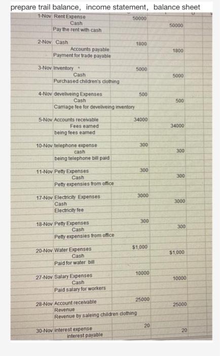  please find error in the journal entries and prepare trail balance