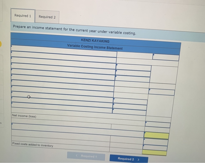 manufacturer of kayaks, began operations this year. During this first year, the