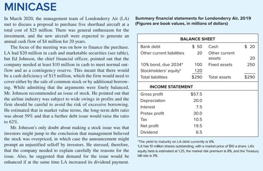 Case Assignment 2 - Chapter 16 Mini Case In March 2020, the