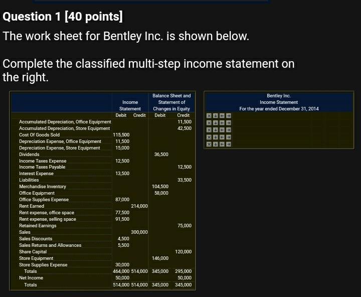  As soon as possible Question 1 (40 points) [ ] The