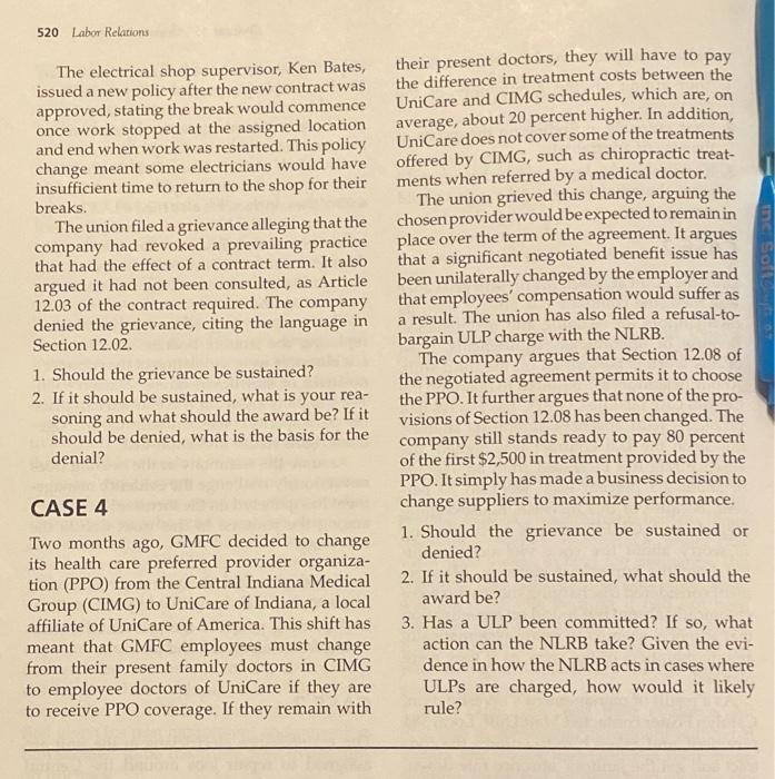 4; PLEASE HELP ASAP 3 questions CASE STUDy 4 pt.2 520 Labor